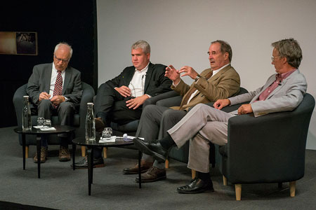 Från vänster: Gunnar Eliasson, Rolf Höijer, Roger Stough och Pontus Braunerhjelm